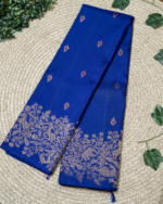 Torea Bay Color Border Different Design Pure Kancheevaram Silk Saree With Contrast Color Blouse - Image 4