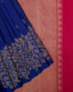 Torea Bay Color Border Different Design Pure Kancheevaram Silk Saree With Contrast Color Blouse - Image 3