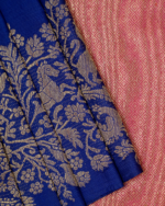 Torea Bay Color Border Different Design Pure Kancheevaram Silk Saree With Contrast Color Blouse - Image 4