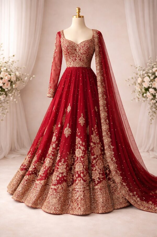 Embroidered Anarkali Set