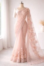 Organza Floral Saree - Image 3