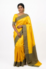 Yellow Color Border Differnt Pure Handloom Silk Saree With Blouse