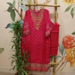 Pink Color Musline Top (T.L 45 ) And Parallel Pant (P.H 39 ) With Musline Dupatta - Image 2