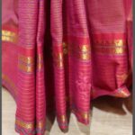 Different Pink Color Small Checked South Cotton Saree With Running Blouse - Image 2