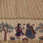 Black Color Half Tussar Differnt Pallu Saree With Contrast Matching Blouse - Image 4