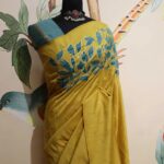 Pale Yellow Color Half Tussar Differnt Pallu Design Saree With Contrast Matching Blouse - Image 4