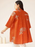 Rust Orange Polka Dot Tunic / Kurti - Image 3