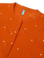 Rust Orange Polka Dot Tunic / Kurti - Image 2