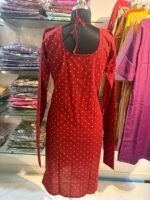 Elegant Red V-Neck Kurta - Image 3