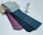 Arani Vairaosi Soft Silk Saree — Powder Blue, Teal & Mauve Triple Colour - Image 2