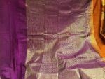 Rust Orange Kanjivaram Silk Saree with Royal Purple Heavy Zari Border & Peacock Pallu | Bridal & Wedding Wear - Image 4