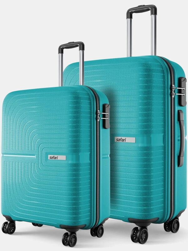 SAFARI Hard Body Set of 2 Luggage 8 Wheels - ECLIPSENEO SET 4W - Teal, Silver